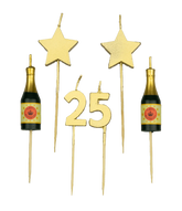 Kaarsjes 25 Jaar Champagne